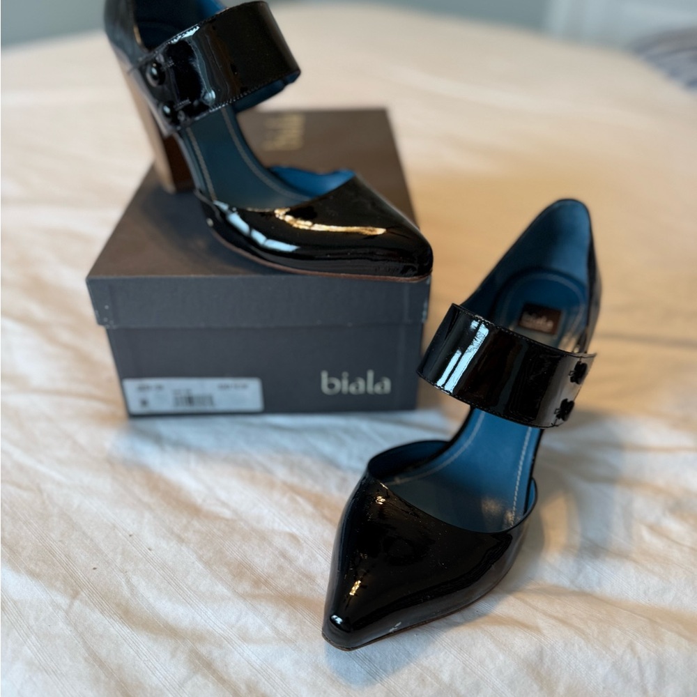 Biala Glossy Black Heels